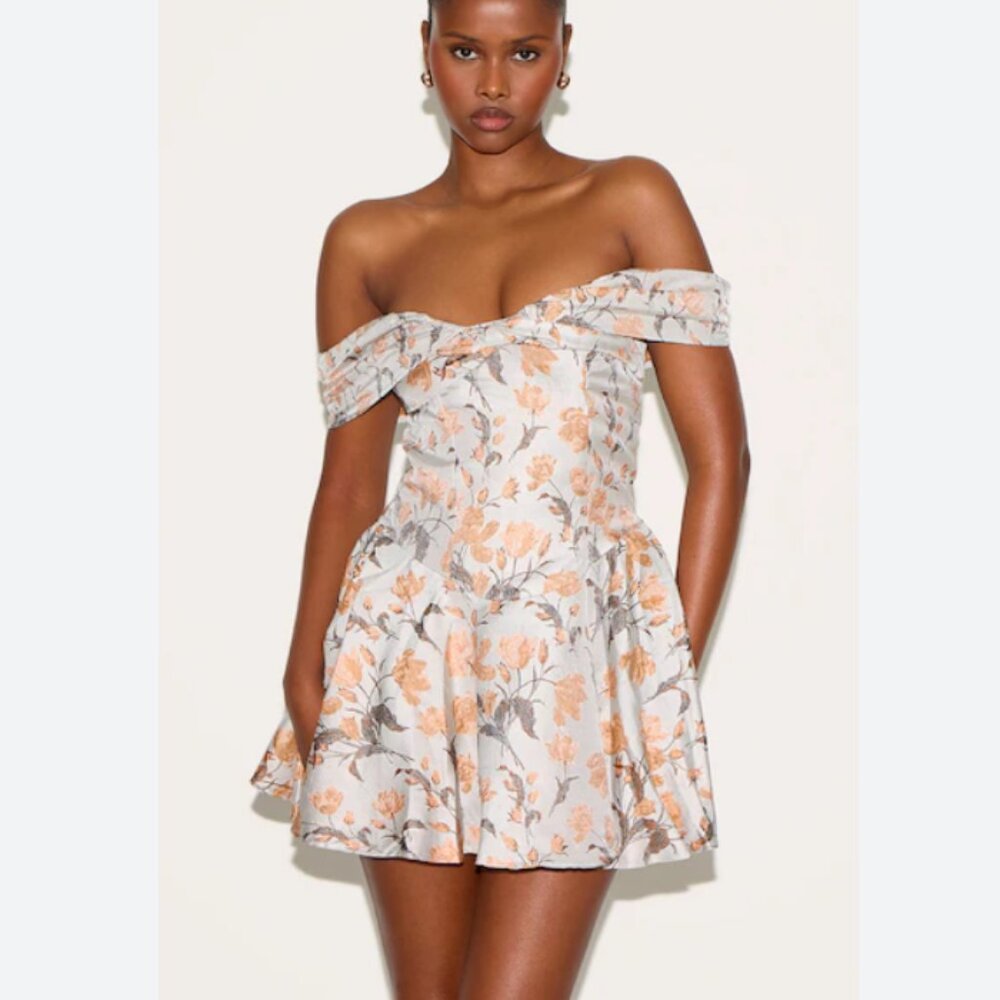NWT BLUE BARDOT JACQUARD SHIFT DRESS